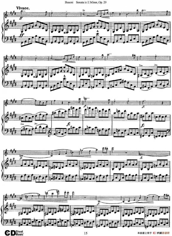 Violin Sonata No.1 in E Minor Op.29（小提琴+钢琴伴奏）