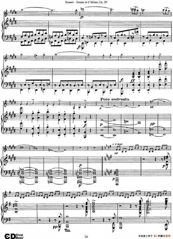 Violin Sonata No.1 in E Minor Op.29（小提琴+钢琴伴奏）