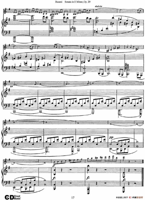 Violin Sonata No.1 in E Minor Op.29（小提琴+钢琴伴奏）