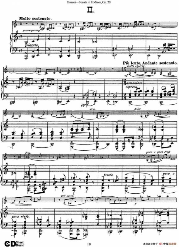 Violin Sonata No.1 in E Minor Op.29（小提琴+钢琴伴奏）