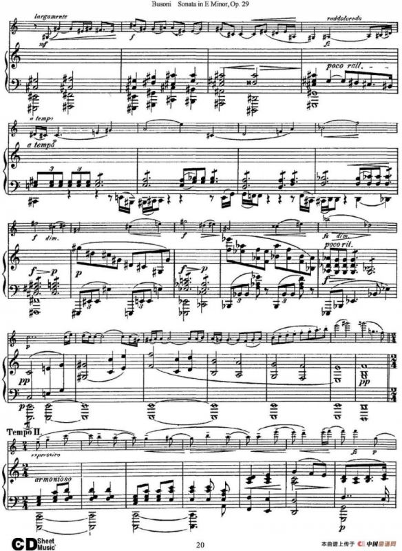 Violin Sonata No.1 in E Minor Op.29（小提琴+钢琴伴奏）