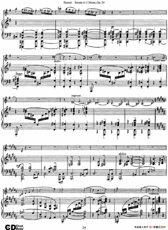 Violin Sonata No.1 in E Minor Op.29（小提琴+钢琴伴奏）