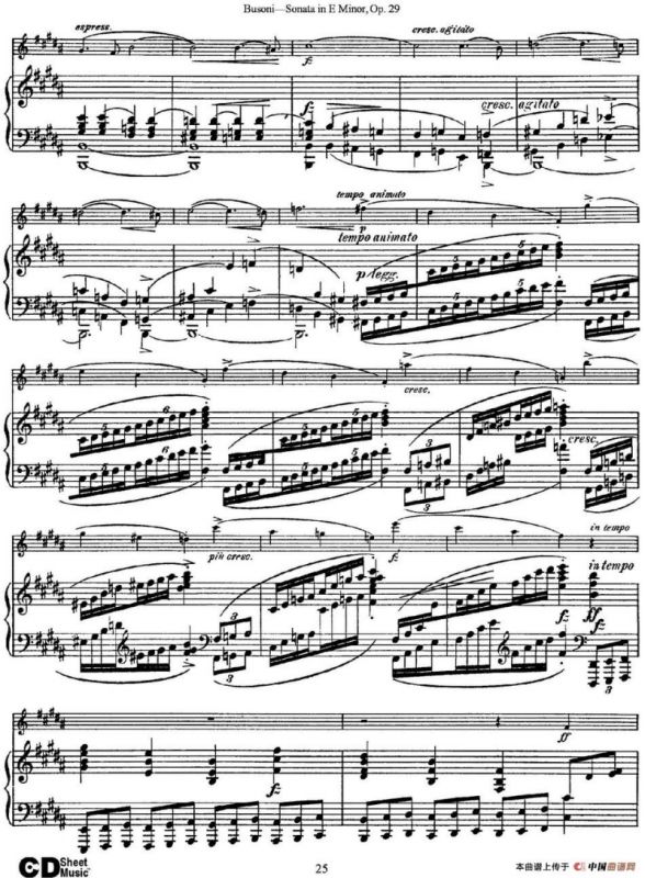 Violin Sonata No.1 in E Minor Op.29（小提琴+钢琴伴奏）