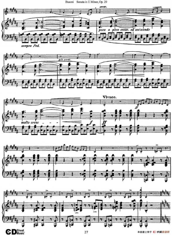 Violin Sonata No.1 in E Minor Op.29（小提琴+钢琴伴奏）
