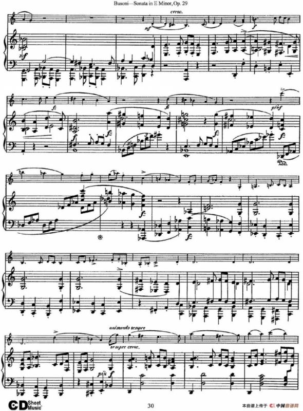 Violin Sonata No.1 in E Minor Op.29（小提琴+钢琴伴奏）