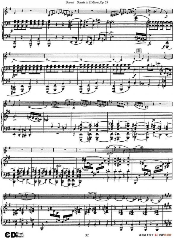 Violin Sonata No.1 in E Minor Op.29（小提琴+钢琴伴奏）