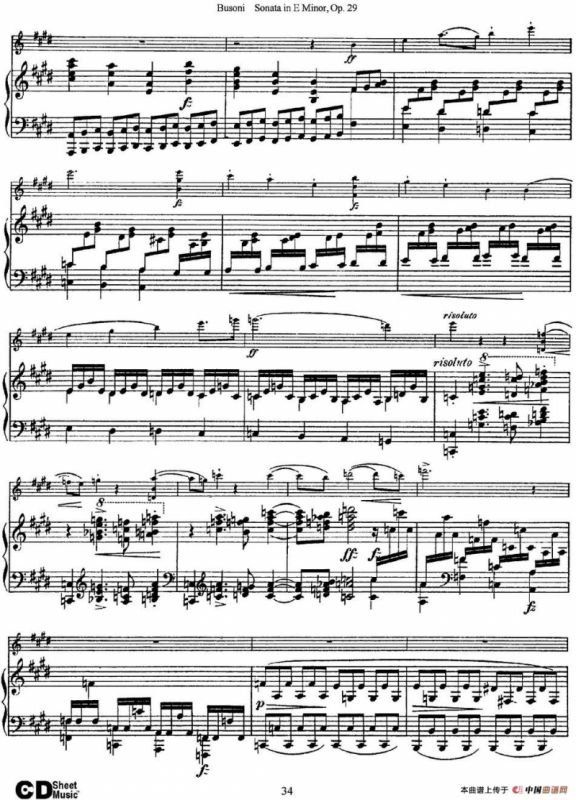 Violin Sonata No.1 in E Minor Op.29（小提琴+钢琴伴奏）