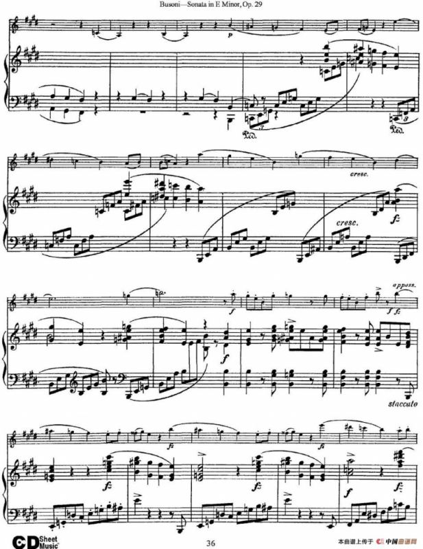 Violin Sonata No.1 in E Minor Op.29（小提琴+钢琴伴奏）