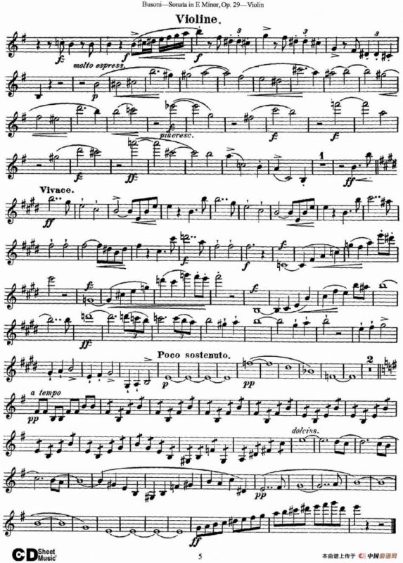 Violin Sonata No.1 in E Minor Op.29