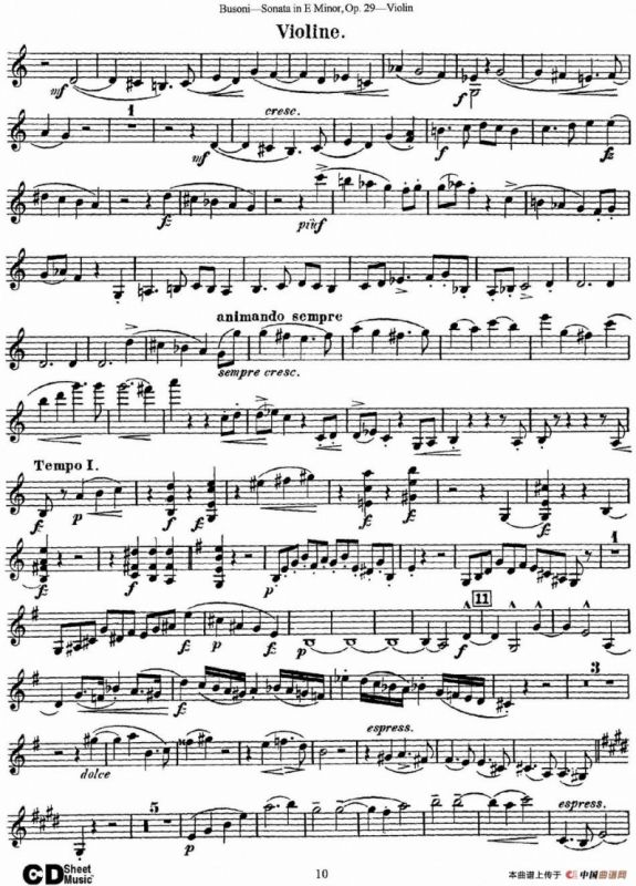 Violin Sonata No.1 in E Minor Op.29