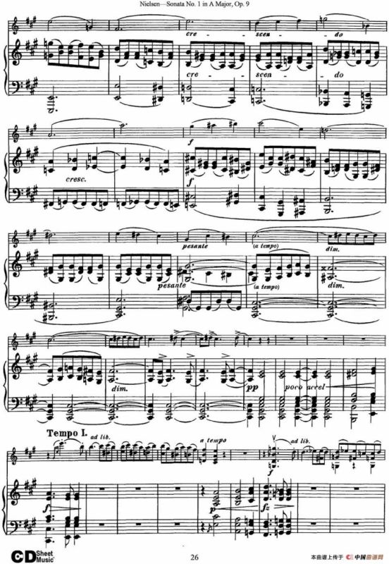 Violin Sonata No.1 in A Major Op.9（小提琴+钢琴伴奏）