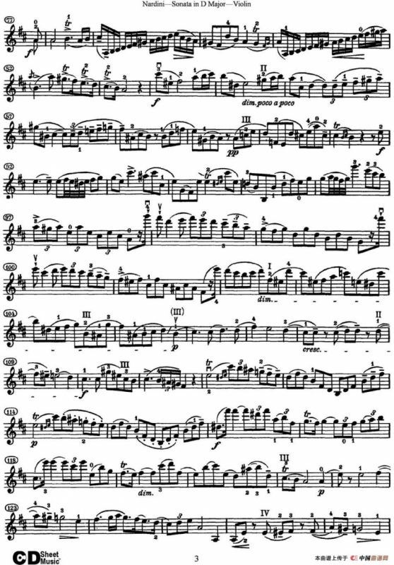 Nardini Violin Sonata in D Major