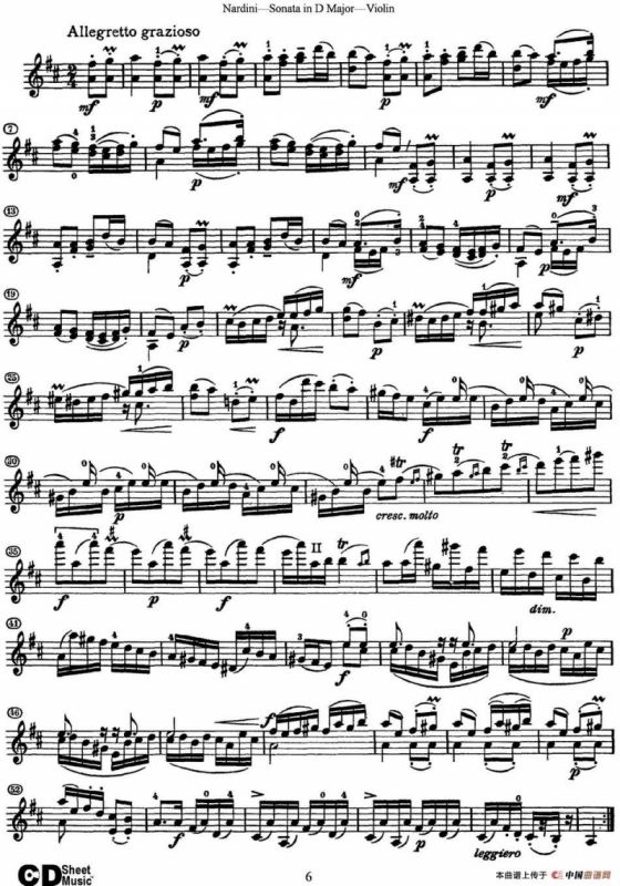 Nardini Violin Sonata in D Major