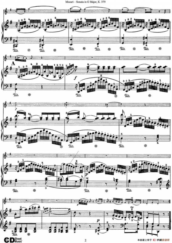 Violin Sonata in G Major K.379（小提琴+钢琴伴奏）