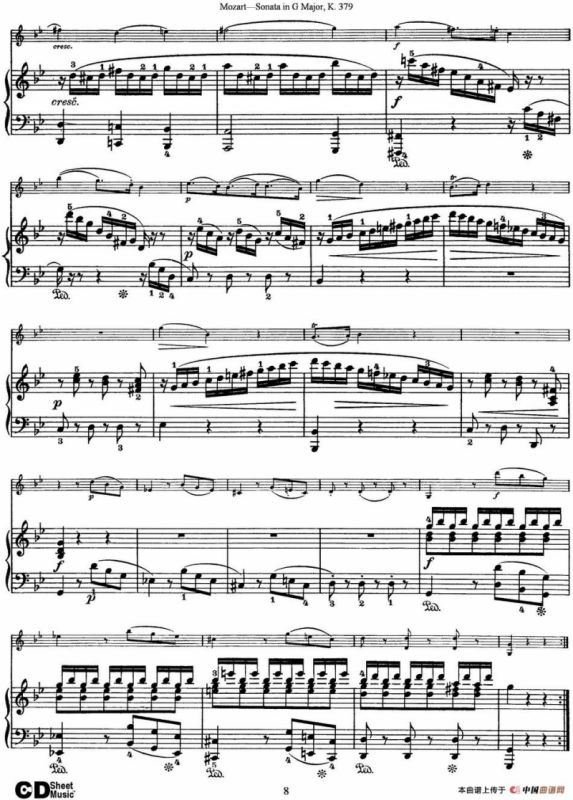 Violin Sonata in G Major K.379（小提琴+钢琴伴奏）
