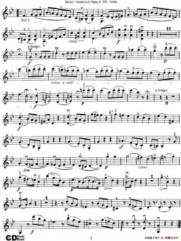 Violin Sonata in G Major K.379