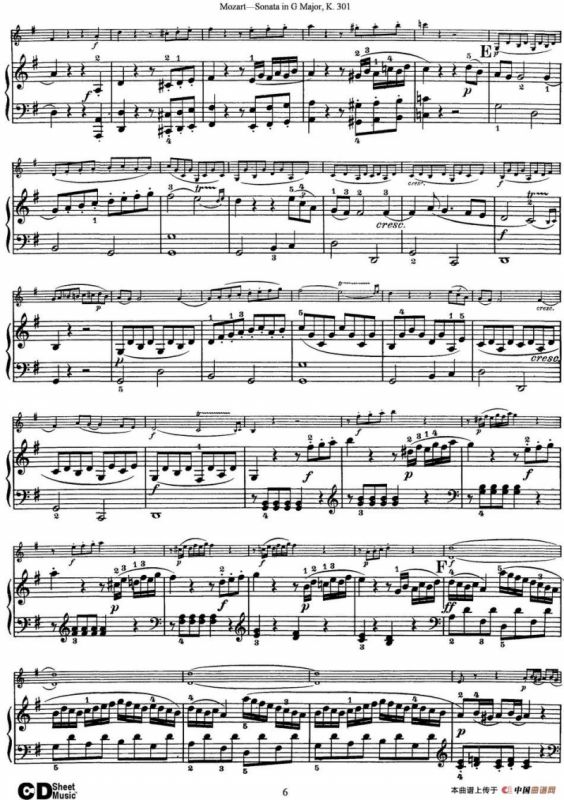 Violin Sonata in G Major K.301（小提琴+钢琴伴奏）