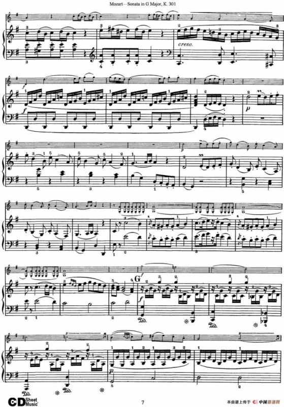 Violin Sonata in G Major K.301（小提琴+钢琴伴奏）
