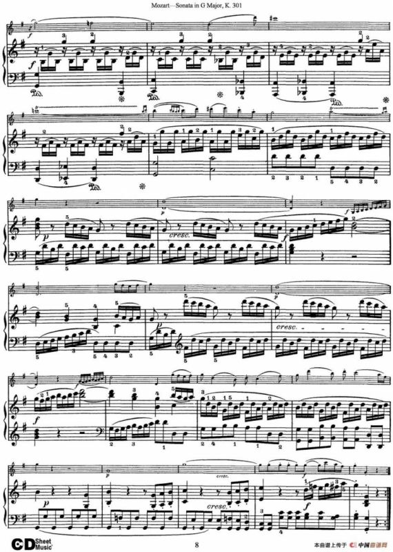 Violin Sonata in G Major K.301（小提琴+钢琴伴奏）