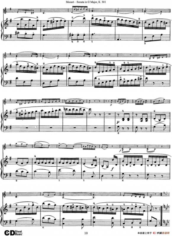 Violin Sonata in G Major K.301（小提琴+钢琴伴奏）