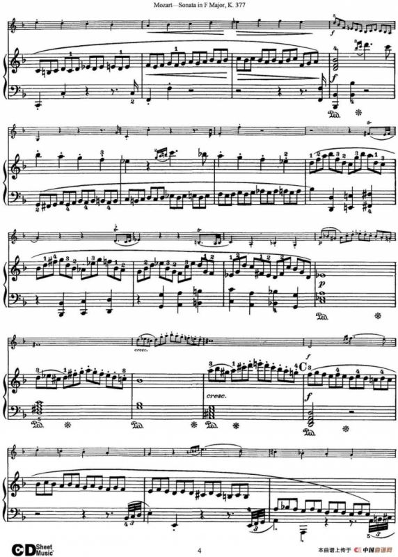 Violin Sonata in F Major K.377（小提琴+钢琴伴奏）