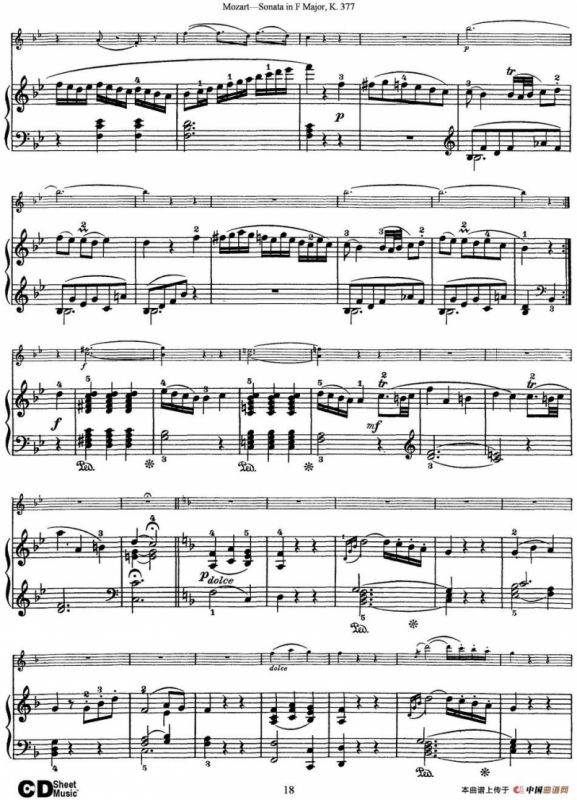 Violin Sonata in F Major K.377（小提琴+钢琴伴奏）