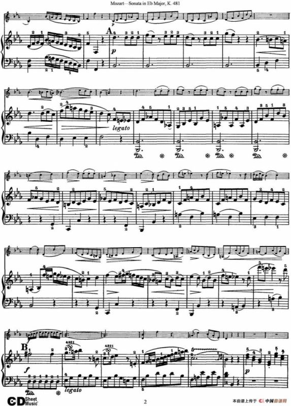 Violin Sonata in Eb Major K.481（小提琴+钢琴伴奏）