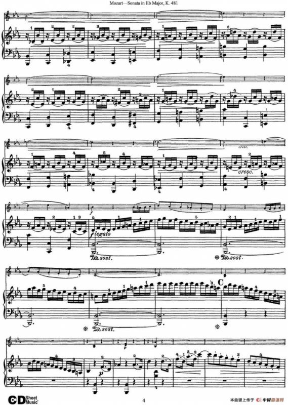 Violin Sonata in Eb Major K.481（小提琴+钢琴伴奏）