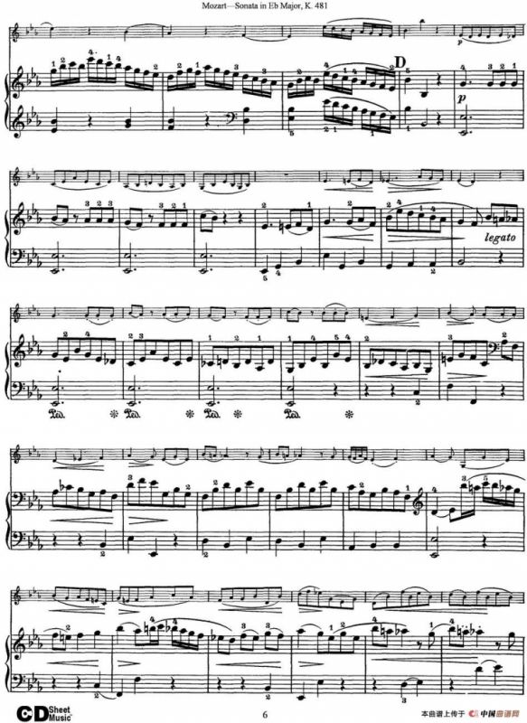 Violin Sonata in Eb Major K.481（小提琴+钢琴伴奏）