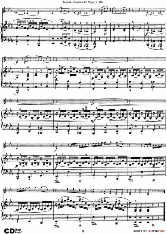 Violin Sonata in Eb Major K.481（小提琴+钢琴伴奏）