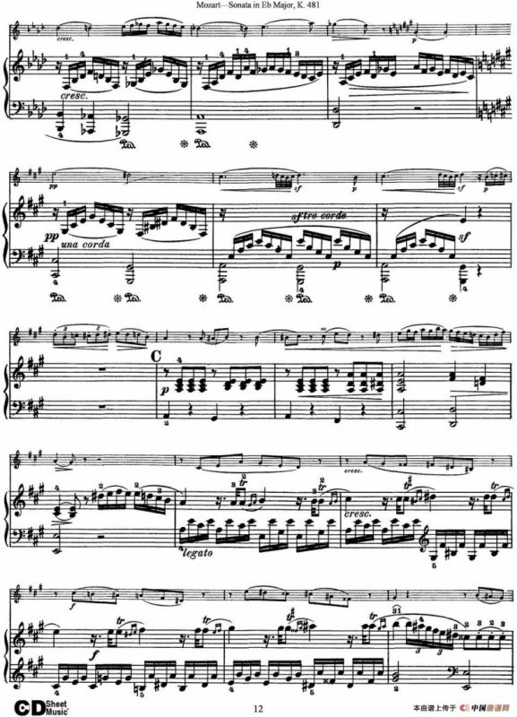 Violin Sonata in Eb Major K.481（小提琴+钢琴伴奏）