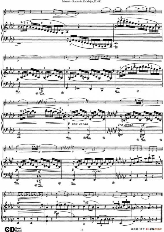 Violin Sonata in Eb Major K.481（小提琴+钢琴伴奏）