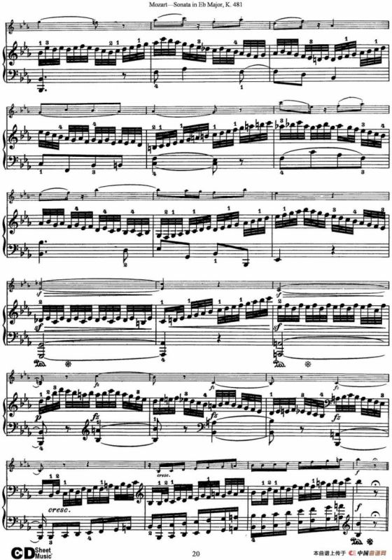 Violin Sonata in Eb Major K.481（小提琴+钢琴伴奏）