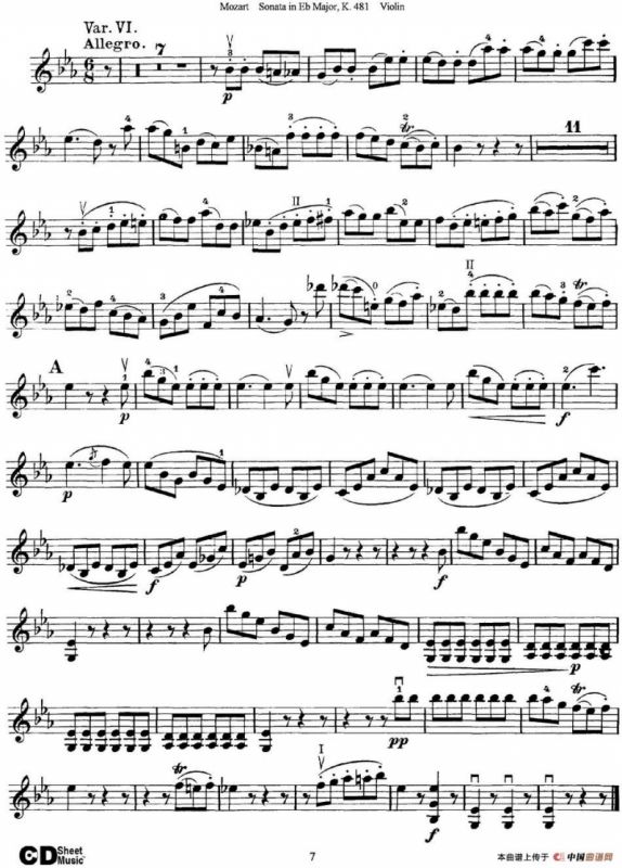 Violin Sonata in Eb Major K.481