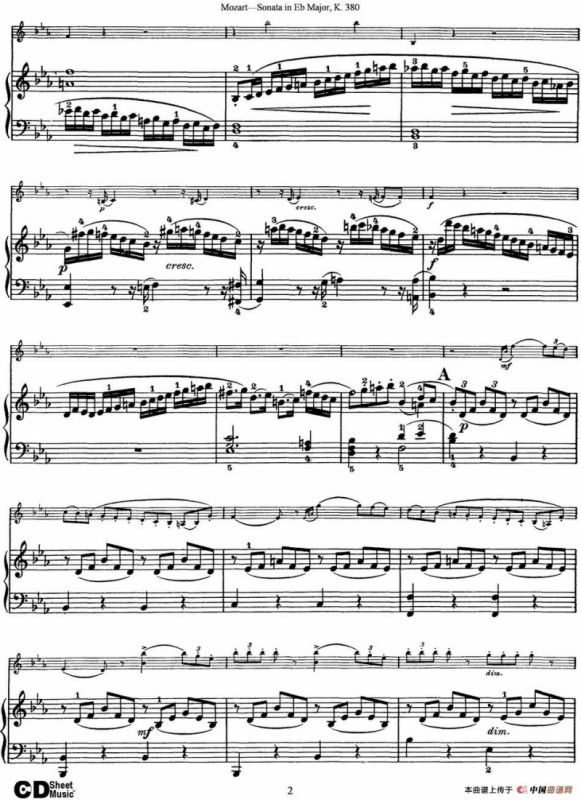 Violin Sonata in Eb Major K.380（小提琴+钢琴伴奏）