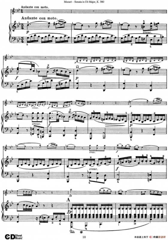 Violin Sonata in Eb Major K.380（小提琴+钢琴伴奏）