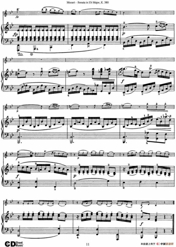 Violin Sonata in Eb Major K.380（小提琴+钢琴伴奏）