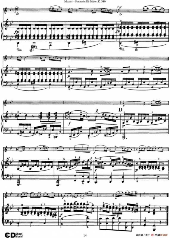 Violin Sonata in Eb Major K.380（小提琴+钢琴伴奏）