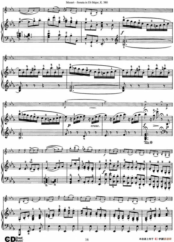 Violin Sonata in Eb Major K.380（小提琴+钢琴伴奏）