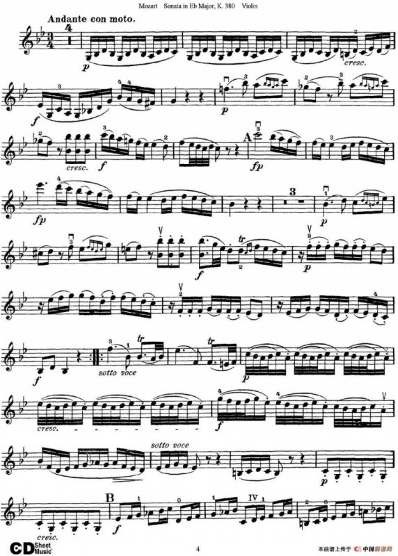 Violin Sonata in Eb Major K.380