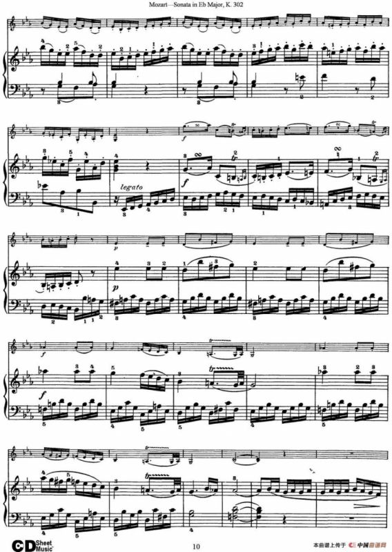 Violin Sonata in Eb Major K.302（小提琴+钢琴伴奏）