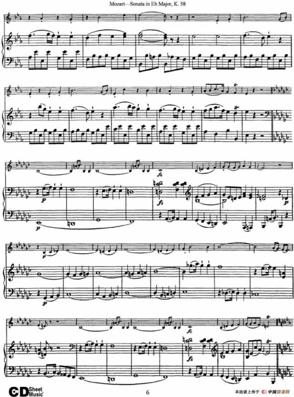Violin Sonata in Eb Major K.58（小提琴+钢琴伴奏）