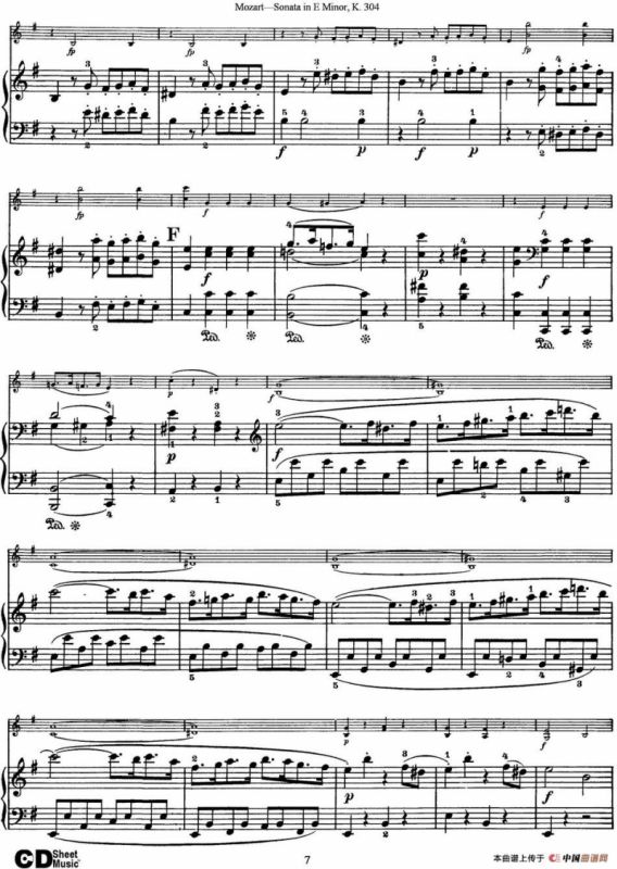 Violin Sonata in E Minor K.304（小提琴+钢琴伴奏）