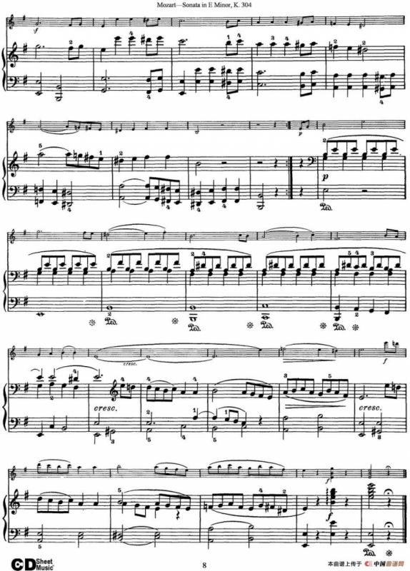 Violin Sonata in E Minor K.304（小提琴+钢琴伴奏）