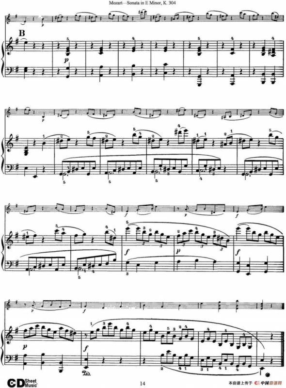 Violin Sonata in E Minor K.304（小提琴+钢琴伴奏）