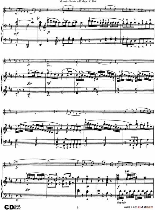 Violin Sonata in D Major K.306（小提琴+钢琴伴奏）