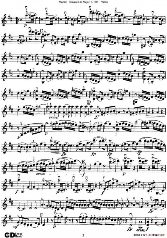 Violin Sonata in D Major K.306
