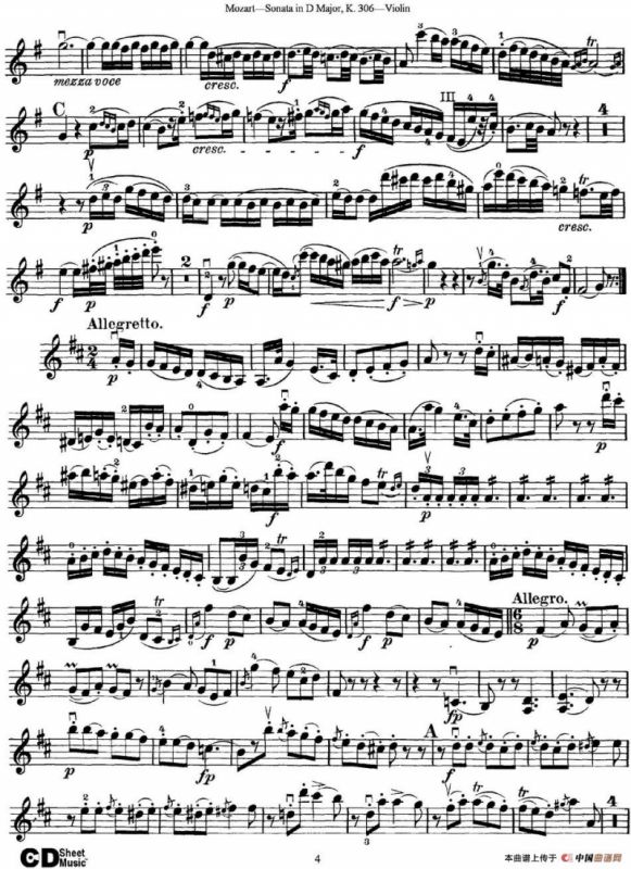 Violin Sonata in D Major K.306
