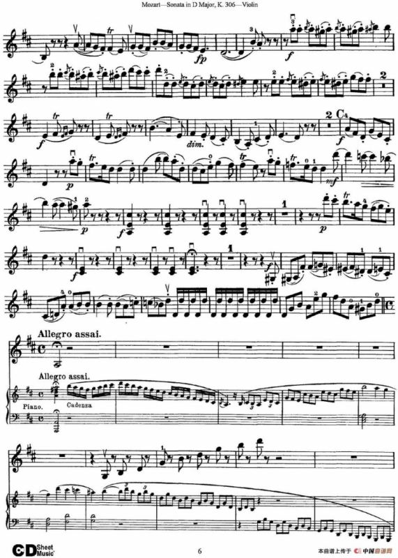 Violin Sonata in D Major K.306