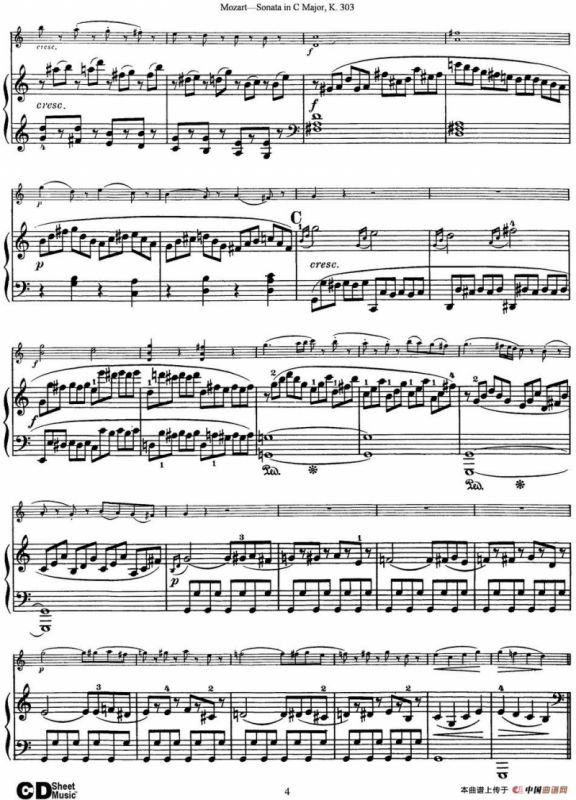 Violin Sonata in C Major K.303（小提琴+钢琴伴奏）